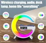 G63 Multifunkciós szórakoztató állomás – Bluetooth hangszóró, vezeték nélküli töltő, RGB LED party fény és éjszakai lámpa – 10W