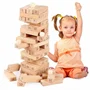 51 db-os, fából készült jenga - szórakoztató és készségfejlesztő toronyépítő társasjáték