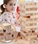 51 db-os, fából készült jenga - szórakoztató és készségfejlesztő toronyépítő társasjáték