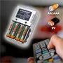 Univerzális elemtöltő + 4 db tölthető 2100mAh ceruza akku