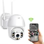 Telefonról vezérelhető PTZ01 WIFI-s biztonsági kamera - mozgásérzékelős, 360°-ban forgatható, időjárásálló - fehér