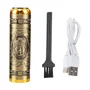 Kompakt méretű Retro körkéses, USB gravírozott villanyborotva tisztítókefével