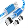 Lenyűgözően villogó mágneses USB töltőkábel cserélhető fejekkel – RGB