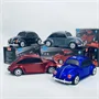 Volkswagen Bogár alakú világító bluetooth hangszóró és rádió - zenélő retro taxi működő fényszórókkal és guruló kerekekkel - 23 cm