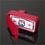 Money gun - piros színű elektromos pénzkilövő pisztoly 100 db játék bankjeggyel - esküvőre, bulira, fotózáshoz