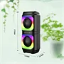 ABS-2402 hordozható party hangszóró RGB LED fényekkel és erős basszussal - Bluetooth hangfal 1800mAh akkumulátorral