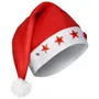 Univerzális méretű Mikulás sapka bojttal és világító csillagokkal légáteresztő filc anyagból - piros, fehér