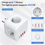 7in1 220V+USB utazó elosztó kocka