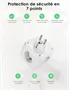 7in1 220V+USB utazó elosztó kocka