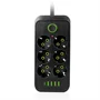 Tűzálló 6-os elosztó 5 USB porttal - F06U /2500W, 2 méter/