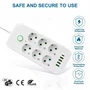 Tűzálló 6-os elosztó 5 USB porttal - F06U /2500W, 2 méter/